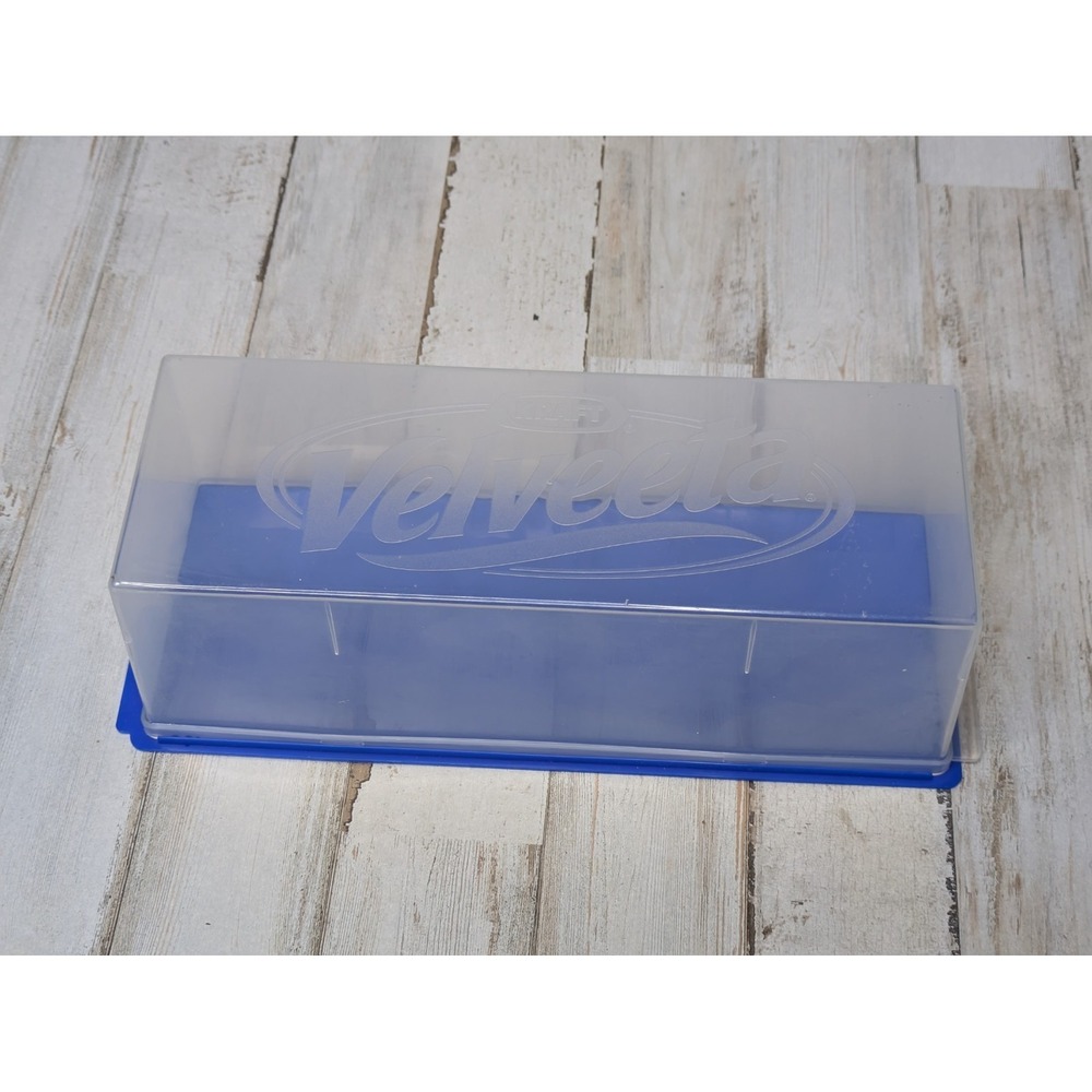 Kraft Velveeta Cheese Keeper Container Vintage Plastic Blue Great Condition